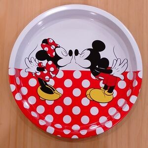 Disney Mickey Minnie Mouse Metal Tin Rounds Platter Tray